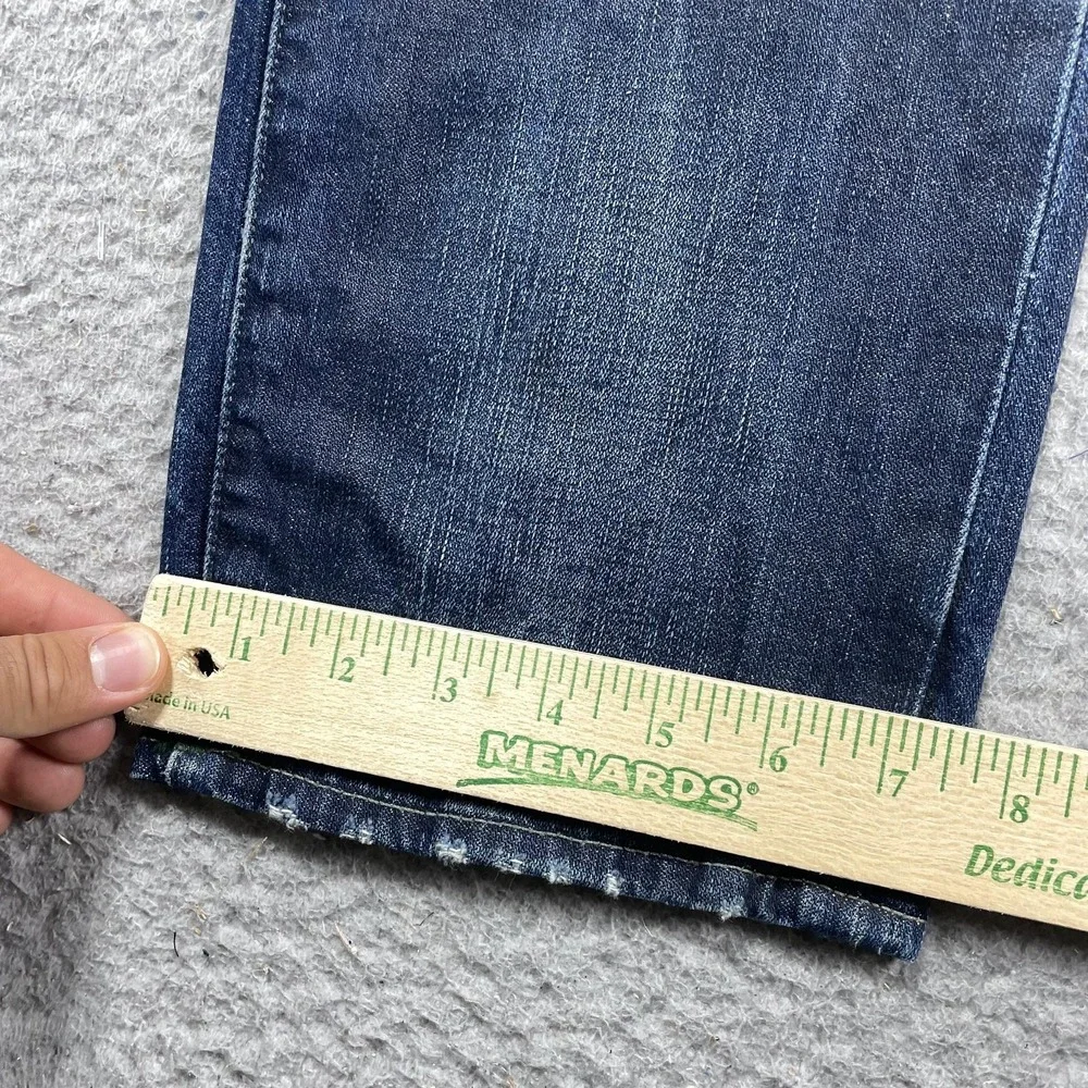 True Religion Geno Relaxed Slim Jeans Mens 34 Blue Wash Distress Denim Fit 36x35